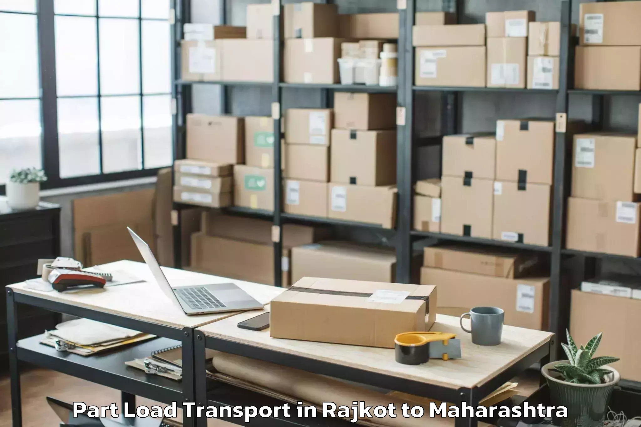 Book Rajkot to Korpana Part Load Transport Online